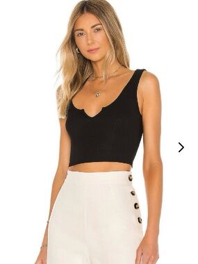 Lovers and Friends Tara Tank Ribbed Black Scoop Tank